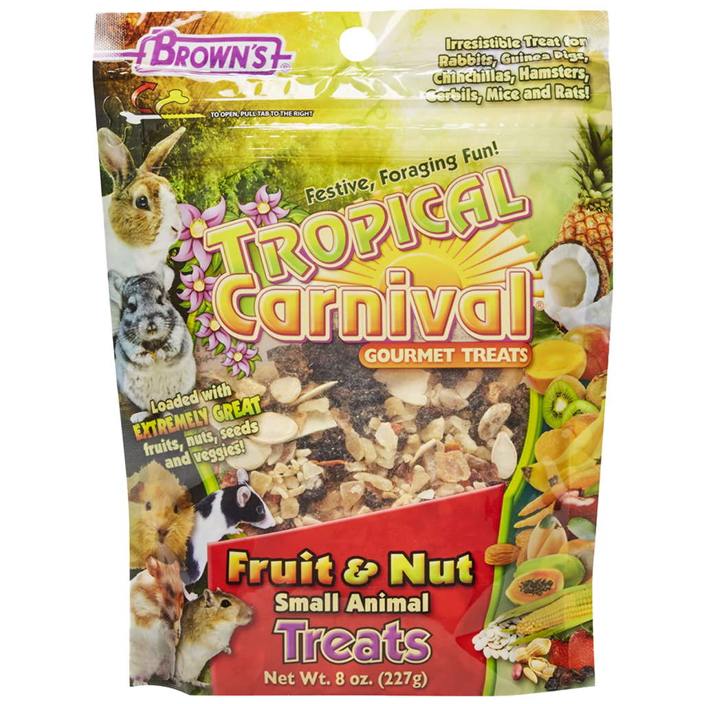 Brown's Tropical Carnival Gourmet Treats Small Animal Treat 8 oz — New
