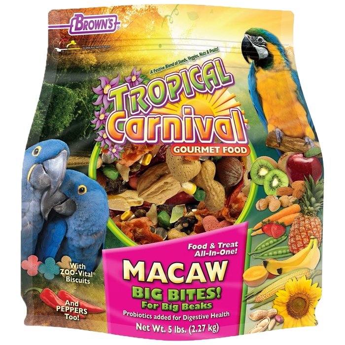 Brown's Tropical Carnival Gourmet Macaw Big Bites 5 lb