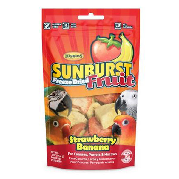 Higgins Sunburst Freeze Dried Fruit Strawberry Banana Bird Treats 0.5 oz