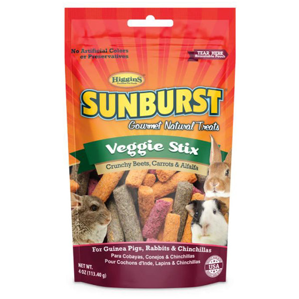 Higgins Sunburst Veggie Stix Gourmet Treats for Guinea Pigs, Rabbits & Chinchillas 4 oz