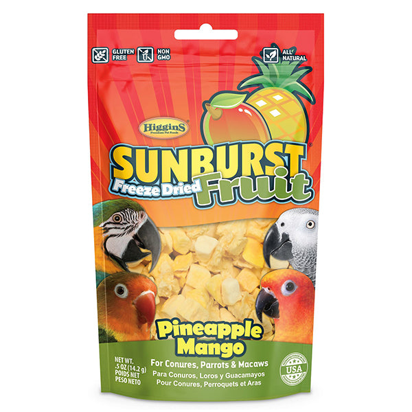 Higgins Sunburst Freeze Dried Fruit Pineapple Mango Bird Treats 0.5 oz