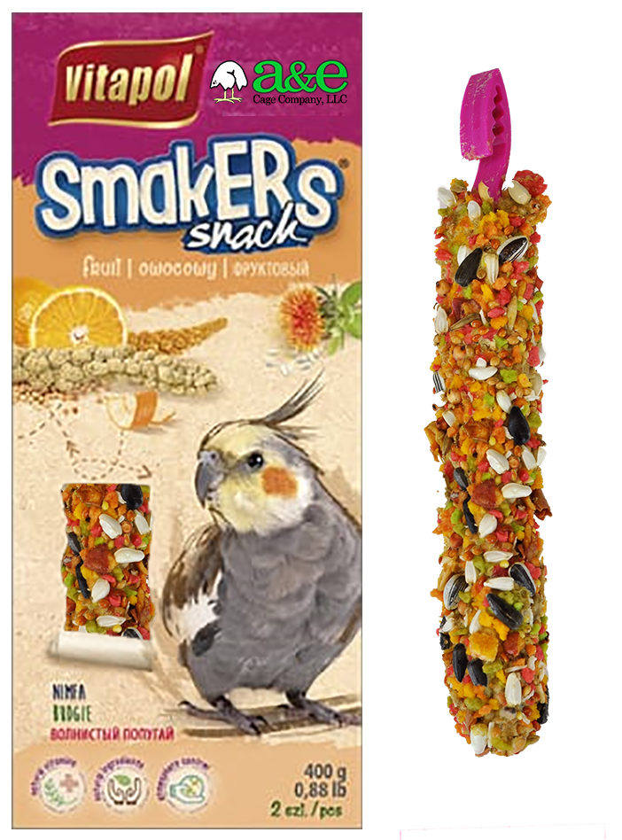 Vitapol Smakers Treat Stick Cockatiel Twin Pack - Fruit