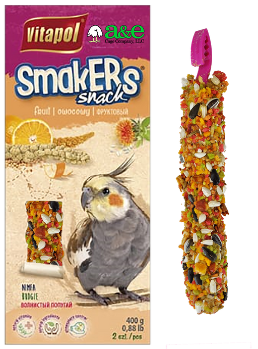 Vitapol Smackers Snack Bird Treat Fruit Twin Pack for Cockatiels