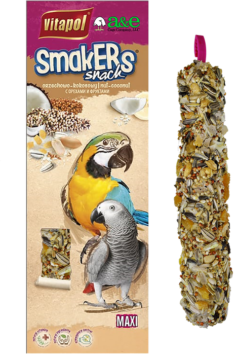 Vitapol Smakers Treat Stick Coconut/Nut Twin Pack Parrot