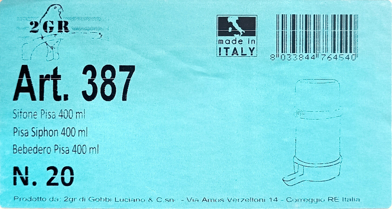 2GR Pisa Siphon 13.5oz Art. 387 - New York Bird Supply