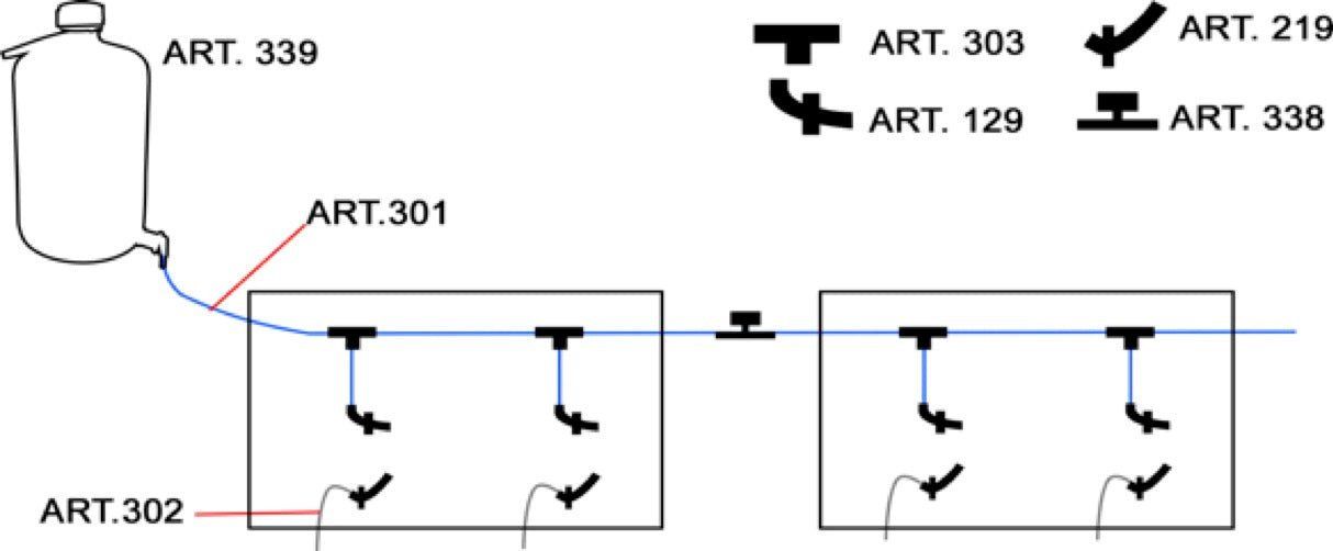 2GR T Connections for tube Art.303 - New York Bird Supply