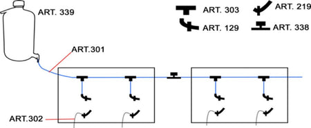 2GR T Connections for tube Art.303 - New York Bird Supply