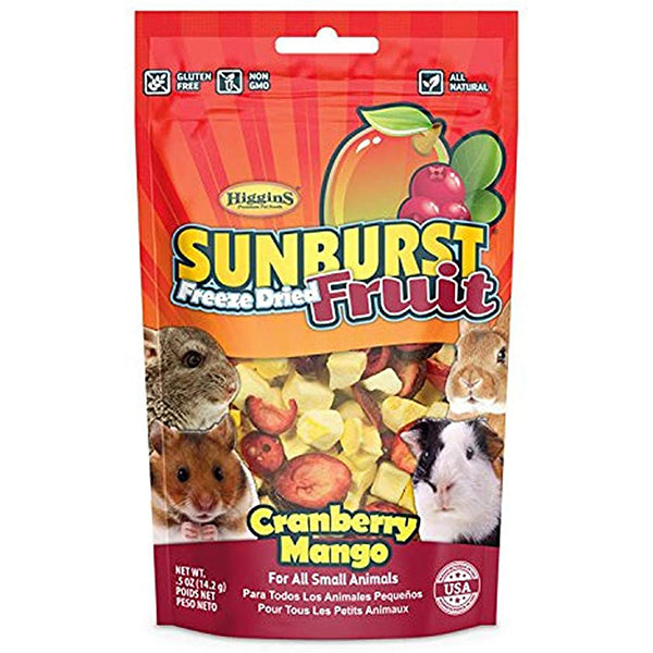 Higgins Sunburst Freeze Dried Fruit Cranberry Mango Small Animals Treats 0.5 oz