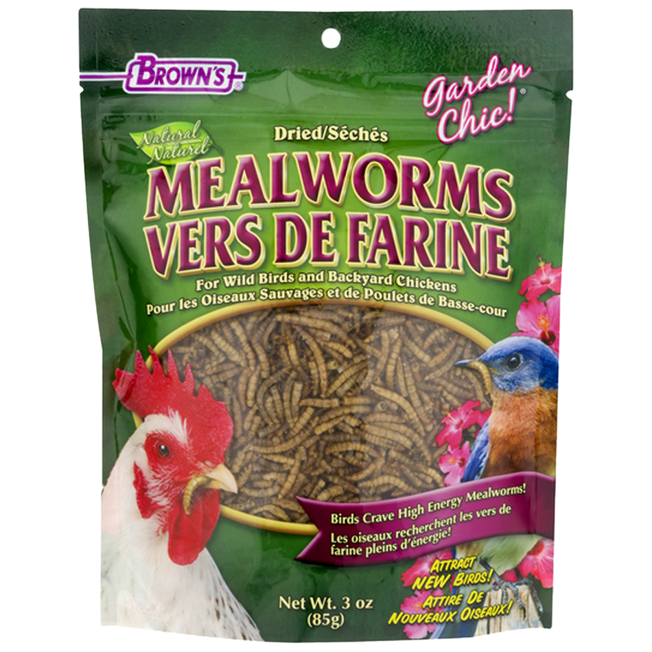 Brown's Natural Dried Mealworms 3 oz