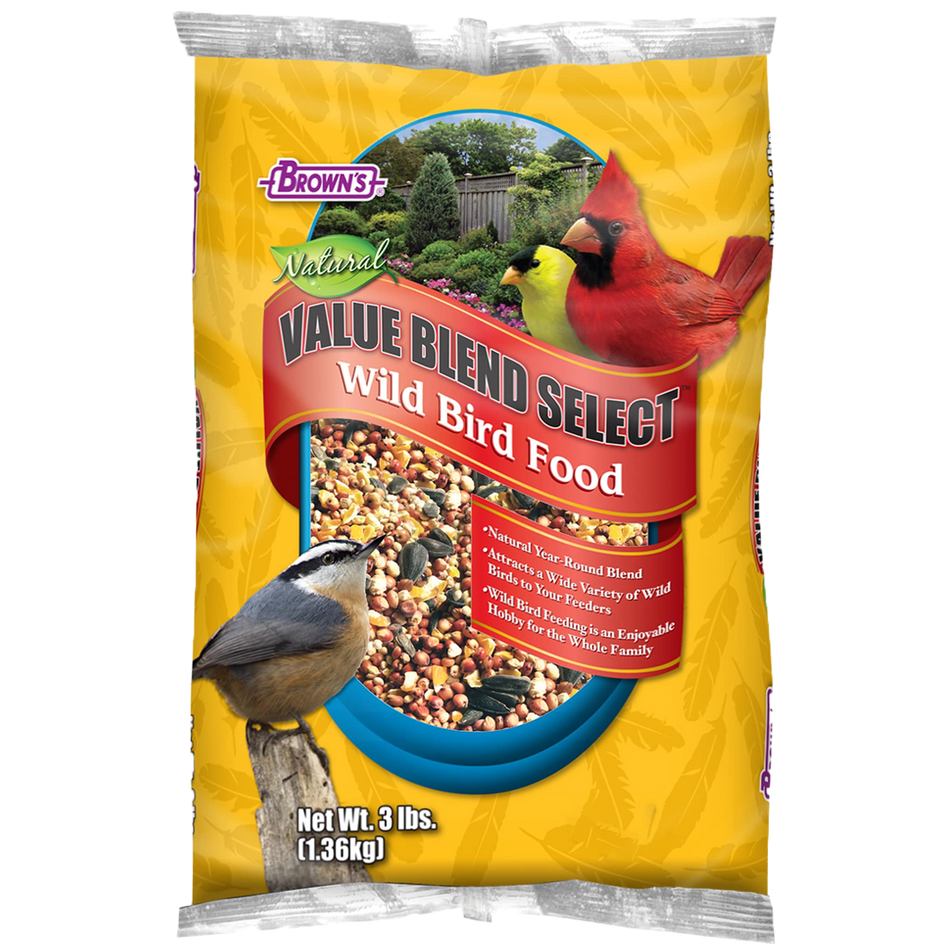 Brown's Natural Value Blend Select Wild Bird Food  3 lb