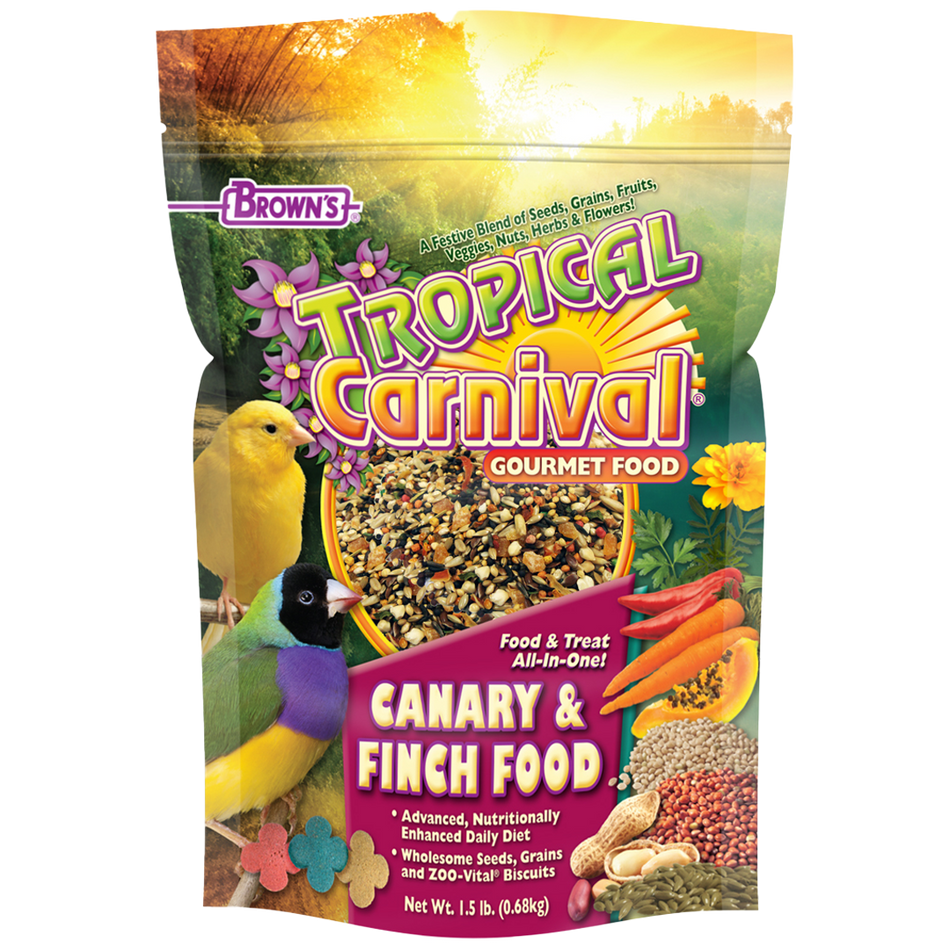 Brown's Tropical Carnival Gourmet Food Canary & Finch Food 1.5 lb