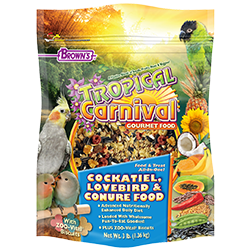Brown's Tropical Carnival Gourmet Food Cockatiel, Lovebird & Conure Food 3 lb