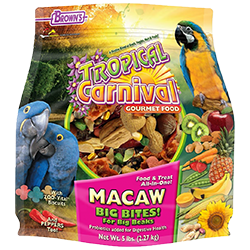 Brown's Tropical Carnival Gourmet Food Macaw Big Bites! For Big Beaks  5 lb