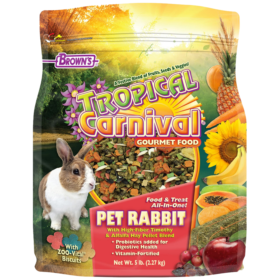 Brown's Tropical Carnival Gourmet Food Pet Rabbit Food  3 lb