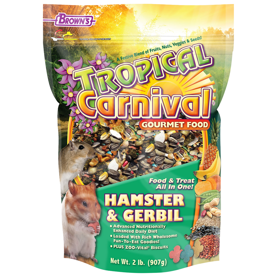 Brown's Tropical Carnival Gourmet Food Hamster & Gerbil 2 lb