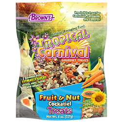 Brown's Tropical Carnival Gourmet Treats Fruit & Nut Cockatiel Treats 8 oz