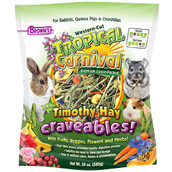 Brown's Tropical Carnival Premium Loose-Packed Timothy Hay Craveables! 24 oz