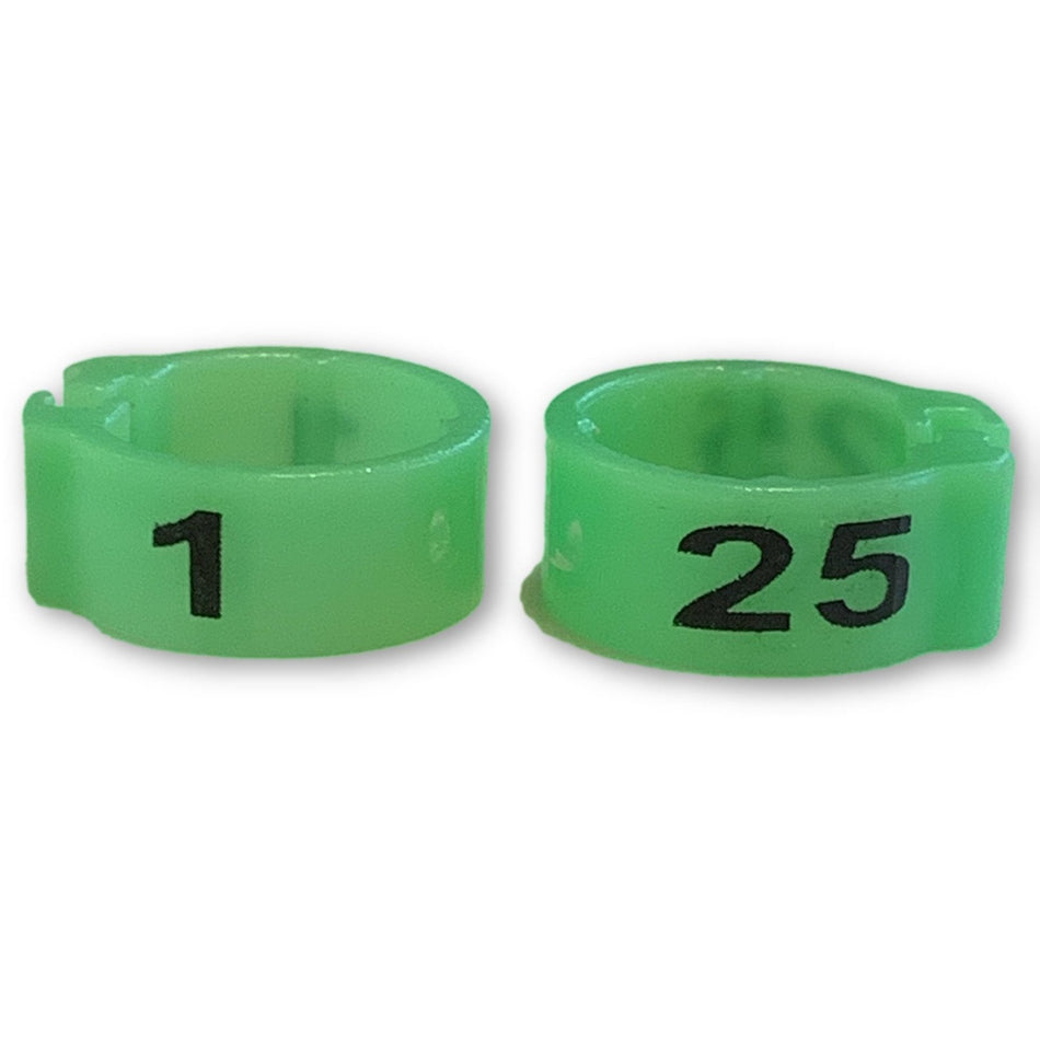 Numbered Bands Neon Green