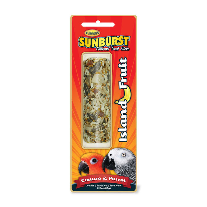 Higgins Sunburst Stick Island Fruit For Conures & Parrots 2.2oz