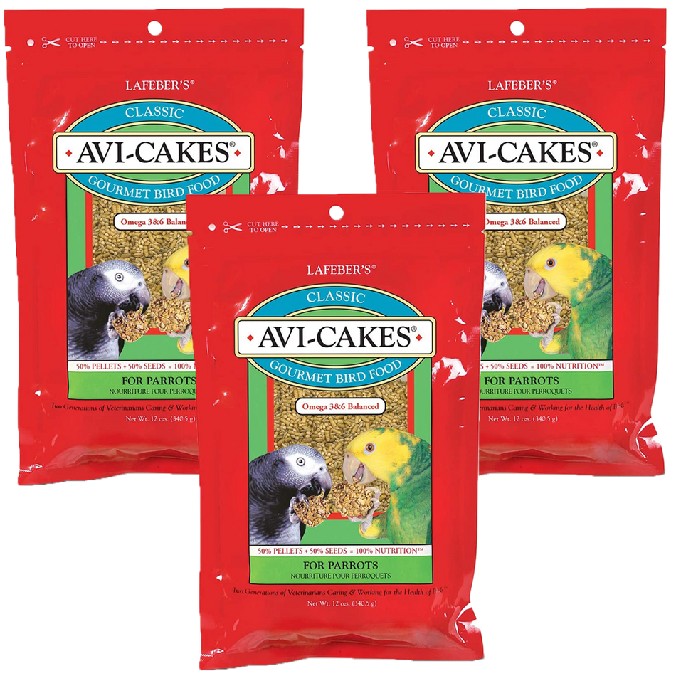 Lafeber Classic Avi-Cakes for Parrots 12 oz, 3 Pack