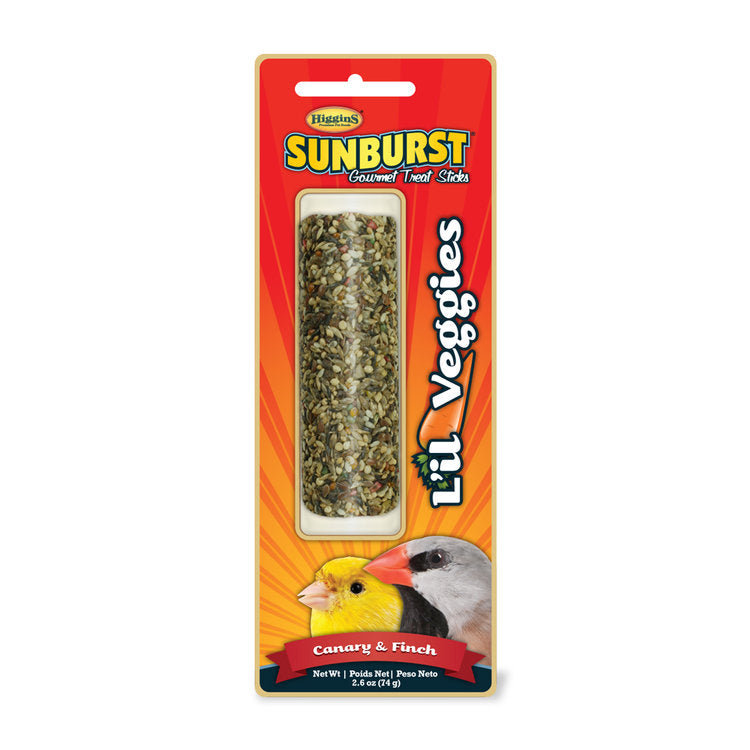 Higgins Sunburst Lil Veggies Gourmet Treat Stick for Canary & Finch 3 oz