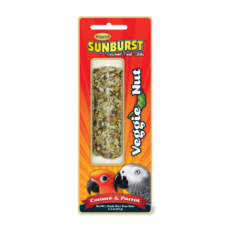 Higgins Sunburst Stick Veggie Nut For Conures & Parrots 2.2 oz