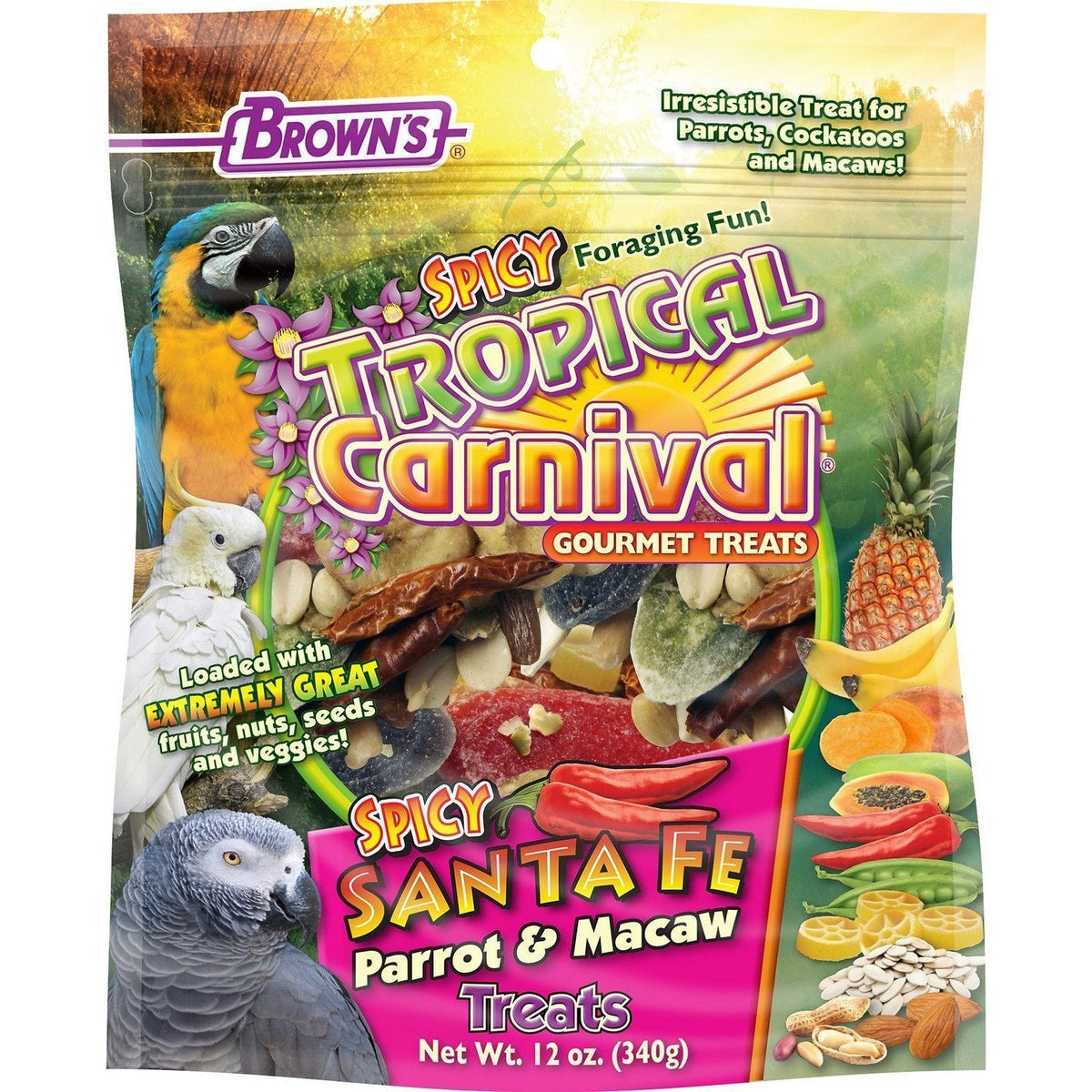 Brown's Tropical Carnival Spicy Santa Fe Parrot & Macaw Bird Treats - New York Bird Supply